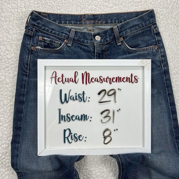 Seven Bootcut Jeans Women’s 29x31 Blue Made in USA Y2K Boho Western Rodeo - Picture 14 of 14